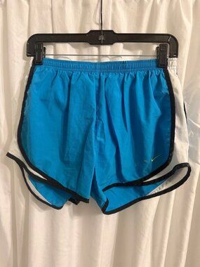 Nike Dri-Fit Blue Athletic Running Shorts With White & Black Trim M
